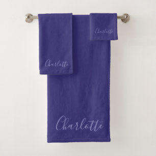 Ensemble de serviettes de bain personnalisé violet