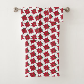 Ensemble de serviettes de bain Poinsettias de Noël