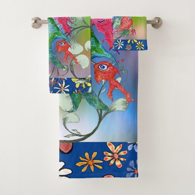 Ensemble de serviettes de bain Poisson Anticipatio (En situation)