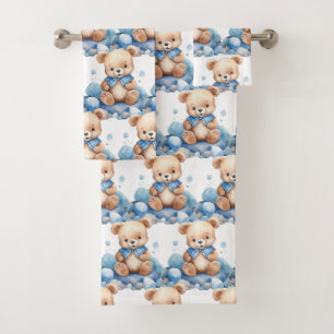 Ensemble de serviettes de bain pour garçon Ours