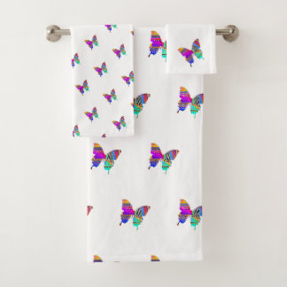 Ensemble de serviettes de bain pour papillons arc-