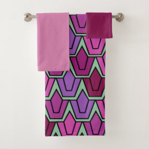 Ensemble de serviettes de bain pourpre Tulip Field