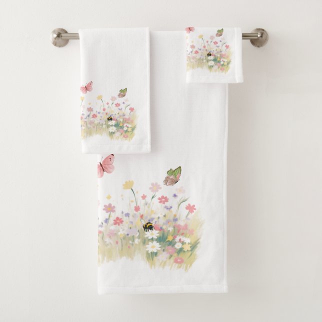 Ensemble de serviettes de bain Prairie d'été (En situation)