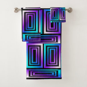 ensemble de serviettes de bain rectangulaires géom