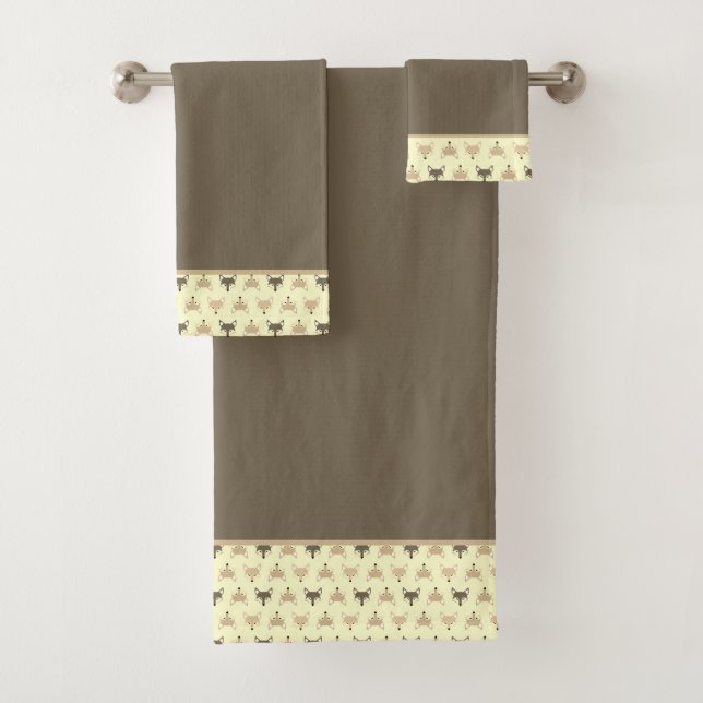 Ensemble de serviettes de bain Renards (En situation)