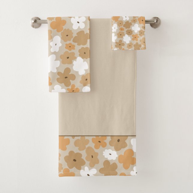 Ensemble de serviettes de bain Retro Floral Patter (En situation)