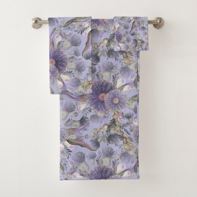 Ensemble de serviettes de bain romantique Mauve Wa (En situation)