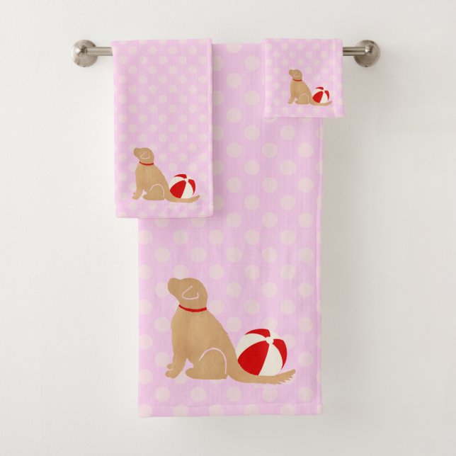 Ensemble de serviettes de bain roses pour chiens d (En situation)