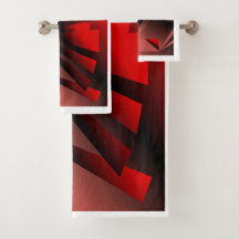 Ensemble de serviettes de bain rouge et noir