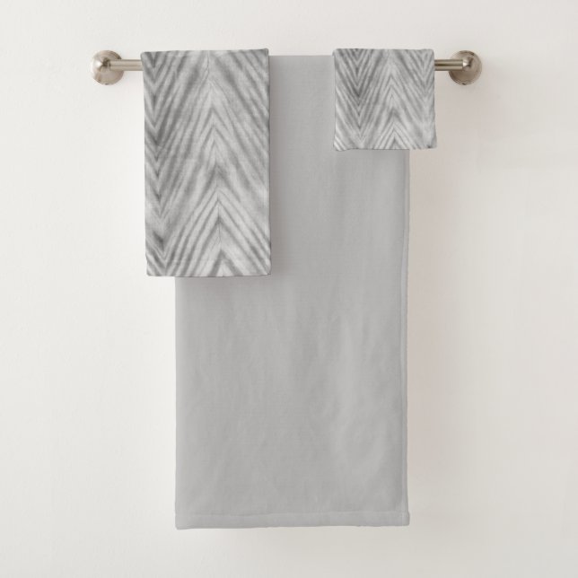 Ensemble de serviettes de bain Shibori Dye Grey Ch (En situation)