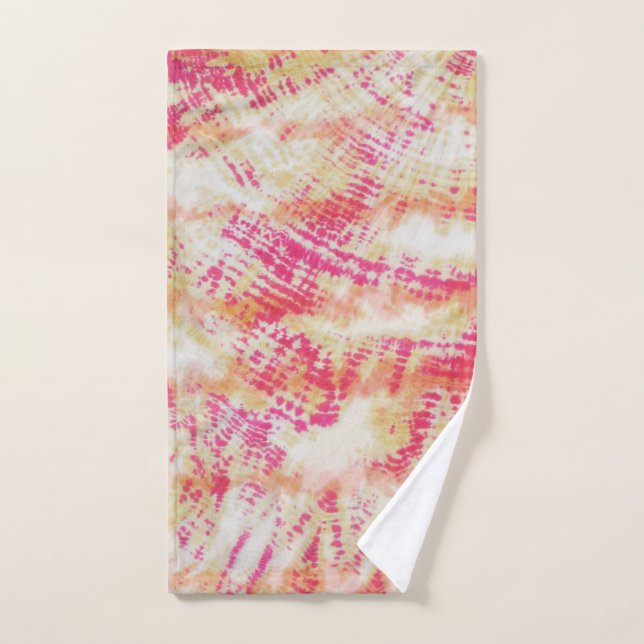 Ensemble de serviettes de bain Shibori Tie Dye Ros (Serviette à main)