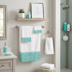 ensemble de serviettes de bain symboles musicaux