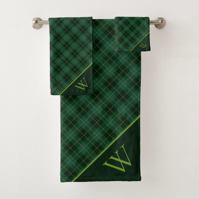 Ensemble De Serviettes De Bain Tartan Monogramme (En situation)