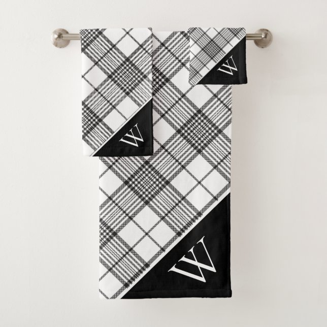 Ensemble De Serviettes De Bain Tartan Monogramme (En situation)