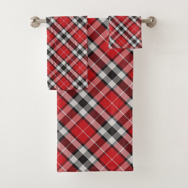 Ensemble De Serviettes De Bain Tartan Plaid (En situation)