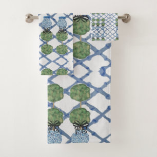 Ensemble de serviettes de bain Topiary Blue Ginger