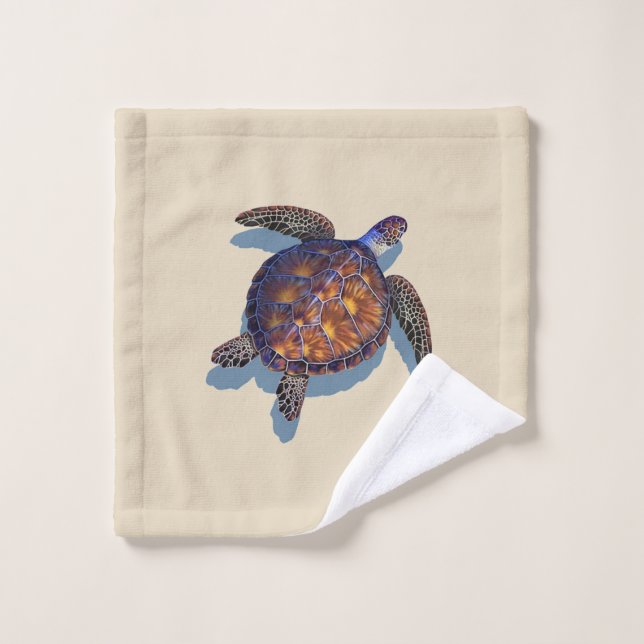 Ensemble de serviettes de bain tortue de mer (Gant de toilette)