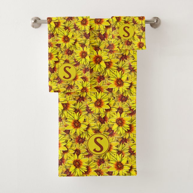 Ensemble de serviettes de bain Tournesol (En situation)