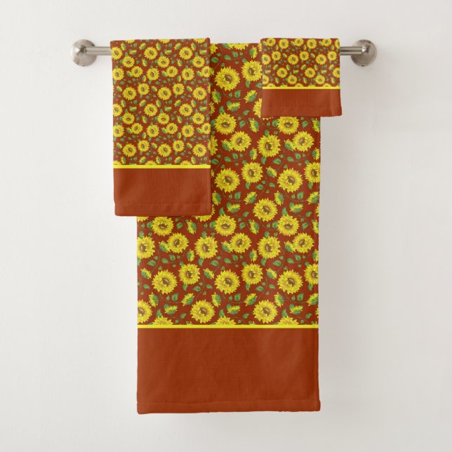 Ensemble de serviettes de bain Tournesols (En situation)