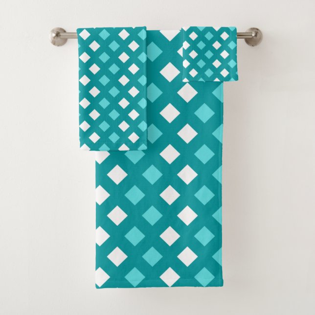 Ensemble de serviettes de bain turquoise foncé Pla (En situation)