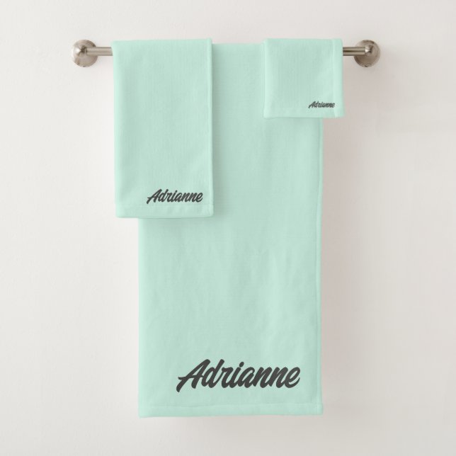 Ensemble De Serviettes De Bain Vert Mint (En situation)