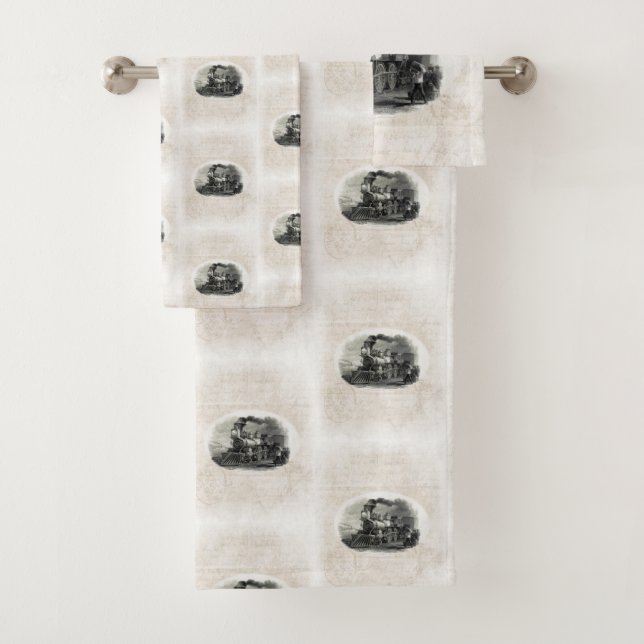 Ensemble de serviettes de bain vintage (En situation)