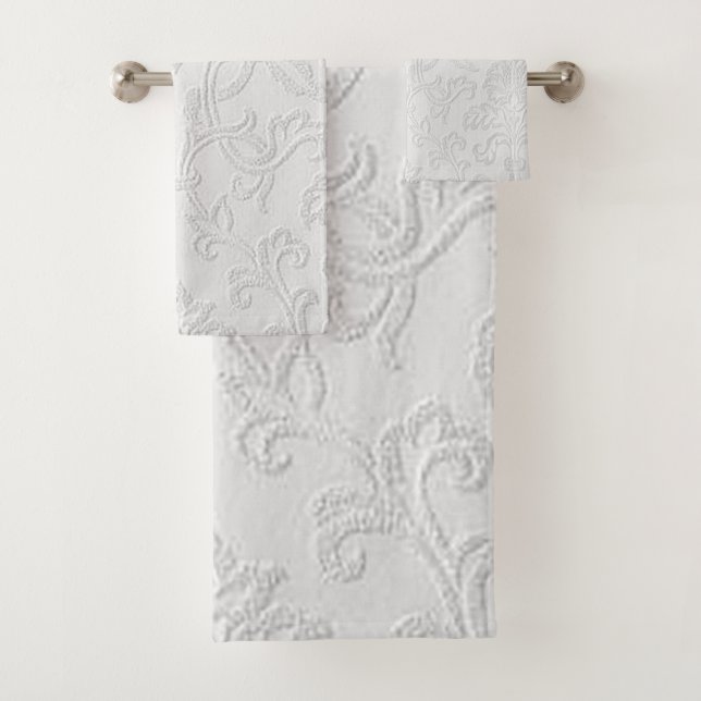 Ensemble de serviettes de bain "White Floral Patte (En situation)