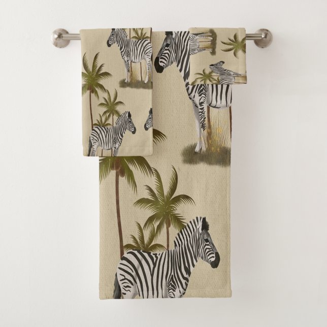 Ensemble de serviettes de bain Zebras & Palms insp (En situation)