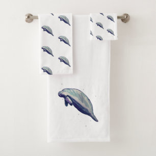 Ensemble de serviettes de bains en aquarelle de pe