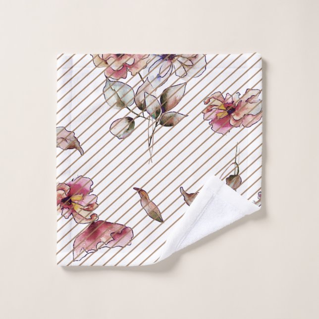 Ensemble de serviettes de bains Floral Watercolor (Gant de toilette)
