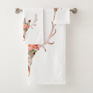 Ensemble de serviettes de bains Roses d'aquarelle 