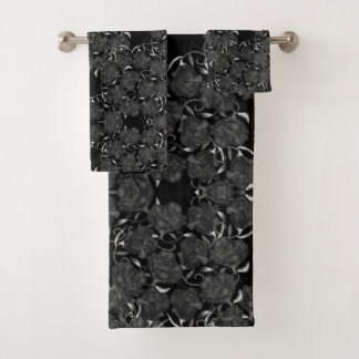 Ensemble de serviettes de bains Roses en noir