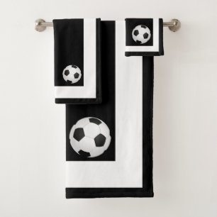 Ensemble de serviettes de balle de football noir e