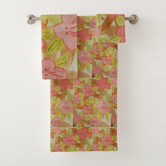 Ensemble de serviettes de fleurs de couleur automn (En situation)
