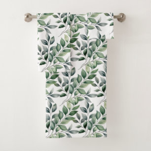 Ensemble de serviettes de la nature botanique verd
