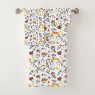 Ensemble de serviettes de Motif Cute Kawaii