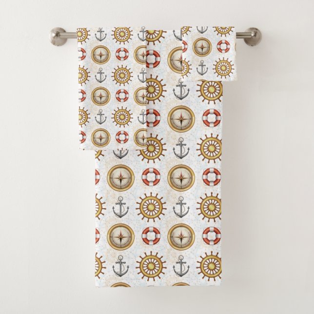 Ensemble de serviettes de Motif nautique (En situation)