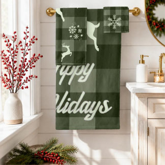 Ensemble de serviettes de Noël en carreaux de biso