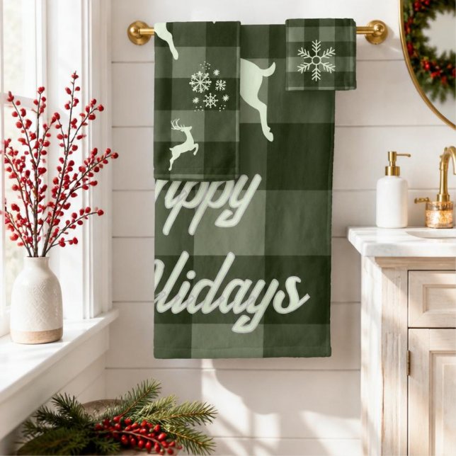 Ensemble de serviettes de Noël en carreaux de biso (Créateur téléchargé)