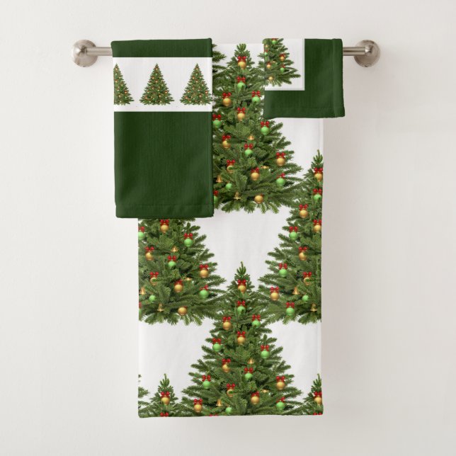 Ensemble de serviettes de Noël en forme d'arbre ve (En situation)