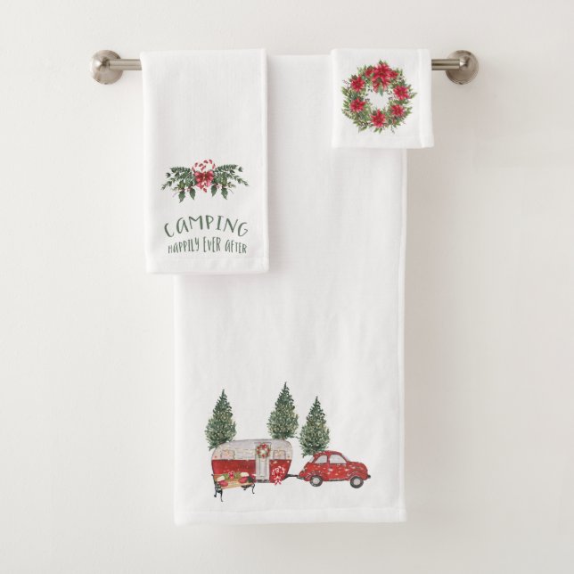Ensemble de serviettes de Noël pour camping (En situation)
