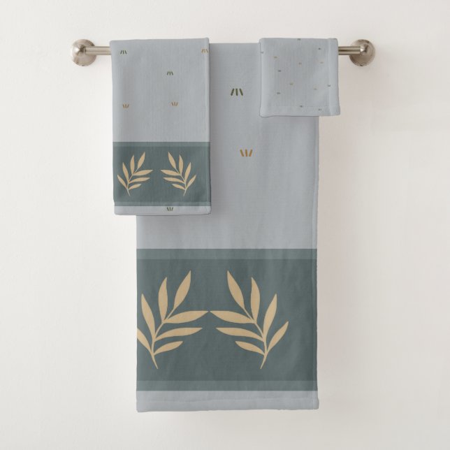 Ensemble de serviettes de salle de bain à bordure  (En situation)