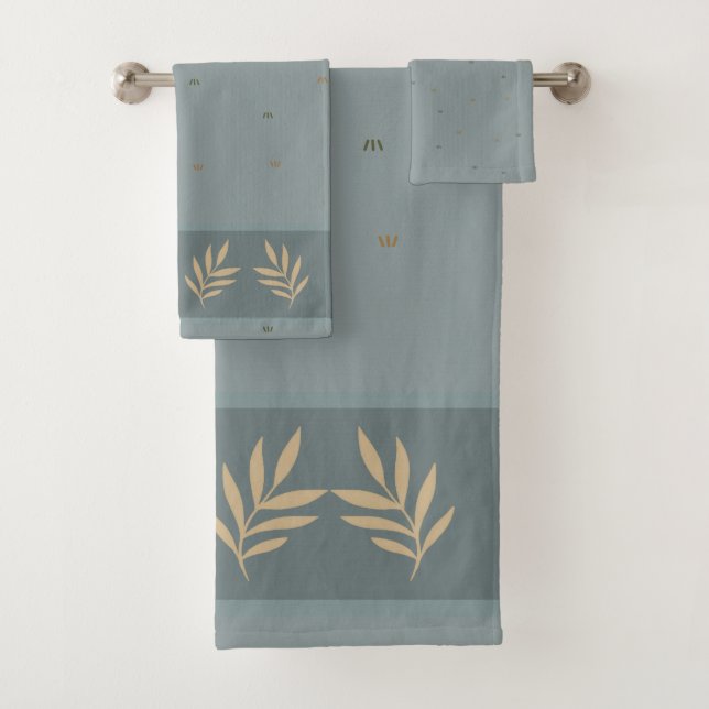 Ensemble de serviettes de salle de bain à bordure  (En situation)