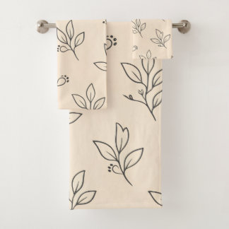 Ensemble de serviettes de salle de bain à feuilles