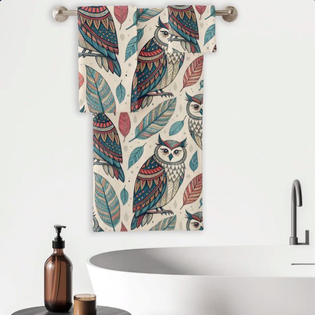 Ensemble de serviettes de salle de bain à motif fe (Créateur téléchargé)