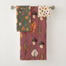 Ensemble de serviettes de salle de bain automnal