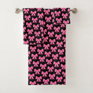 Ensemble de serviettes de salle de bain Black Pink