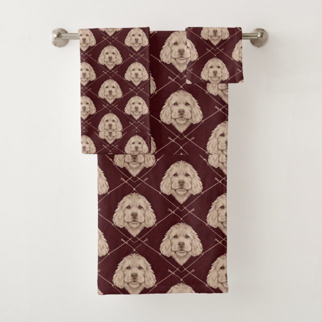 Ensemble de serviettes de salle de bain Cockapoo à (En situation)
