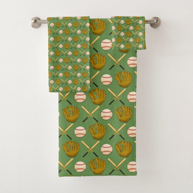 Ensemble de serviettes de salle de bain de basebal (En situation)