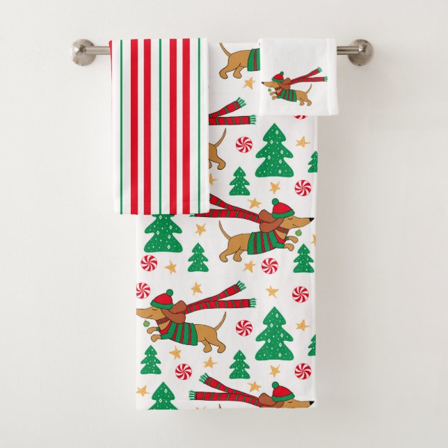 Ensemble de serviettes de salle de bain de Noël po (En situation)